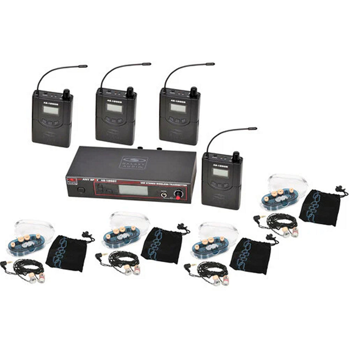 Galaxy Audio AS-1206 4-Pack Wireless In-Ear Monitors P4 470–494 MHz