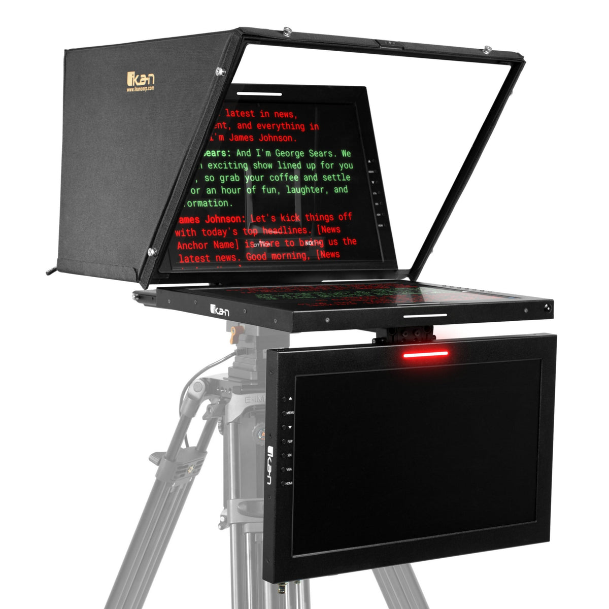 Ikan PT419W-PTZ-TM 19-Inch PTZ Teleprompter with Widescreen Monitor and Talent Monitor