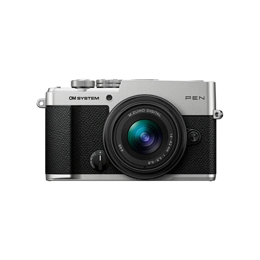 OM System PEN Mirrorless Camera with 14-42mm F3.5-5.6 III Lens, Silver