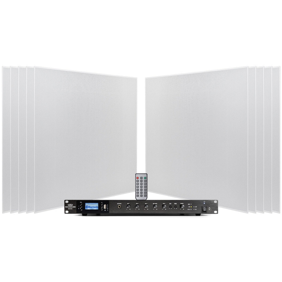 Pure Resonance Audio Medical Office Sound System with (10) SP8 Low-Profile Ceiling Tile Speakers and RMA240BT Mixer Amplifier