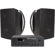 Pure Resonance Audio Small Classroom Sound System with (2) S6 6.5-Inch 70V Surface Mount Speakers and MA120BT 120W Bluetooth Mixer Amplifier