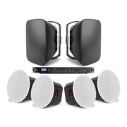 Pure Resonance Audio Conference Audio System with 4 C6 Ceiling Speakers, 2 S8.1 Surface Mount Speakers, and RMA350BT 350W Bluetooth Mixer Amplifier