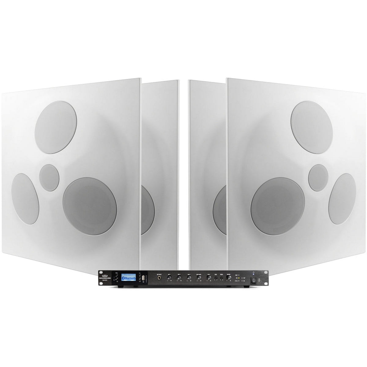 Pure Resonance Audio Lecture Hall Sound System with (4) SD5 Ceiling Tile Speakers, and RMA240BT Rack Mount Bluetooth Mixer Amplifier