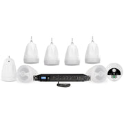 Pure Resonance Audio Background Music Sound System with (8)PD4W Pendant Speakers, RMA240BT Bluetooth Mixer Amplifier, and BTR1 Bluetooth Receiver