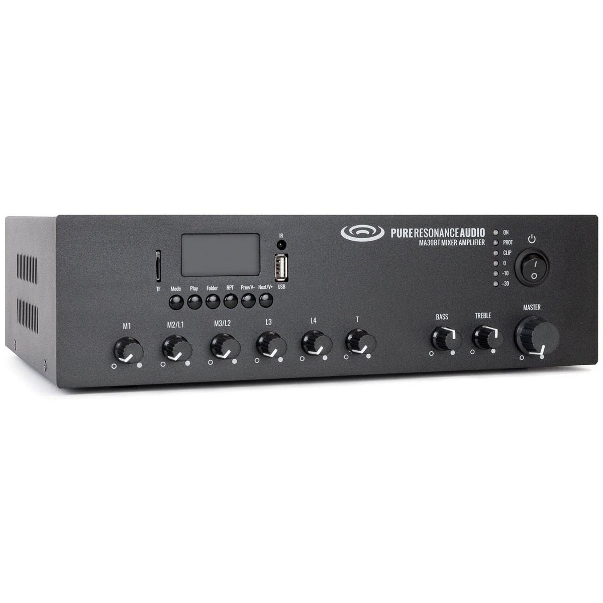 Pure Resonance Audio MA30BT 30W 7-Channel Commercial Mixer Amplifier with Bluetooth
