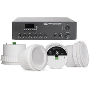 Pure Resonance Audio Background Music Sound System with (4)C5 Micro Pendant Speakers and MA60BT Bluetooth Mixer Amplifier