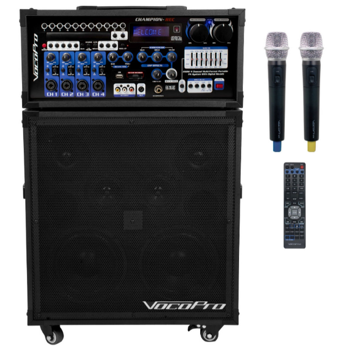 VocoPro Champion-Rec-BT Wireless 200W Portable Karaoke PA System