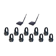 VocoPro SILENT-DISCO-PRO Long-Range System with Transmitters/ Headphones - 2 Transmitter/10 Headphone Receivers