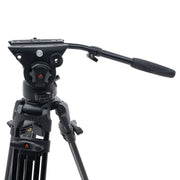 Ikan EG780A2D 2-Stage Aluminum Fluid Head Tripod Kit with Dolly and Adjustable Drag<