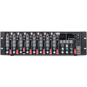 Pure Resonance Audio School Sound System with Dual A115 15-Inch Bluetooth Loudspeakers, MX9 9-Channel Mixer, WMS1-HH Wireless Microphone, and PTT1 Gooseneck Microphone