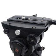Ikan EG780A2D 2-Stage Aluminum Fluid Head Tripod Kit with Dolly and Adjustable Drag<