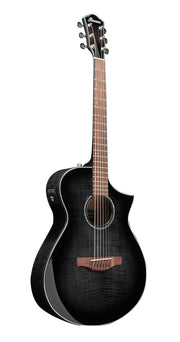 Ibanez AEWC400 Acoustic-Electric Guitar - Transparent Black Sunburst High Gloss w/ Case