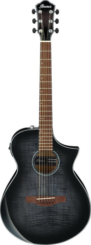 Ibanez AEWC400 Acoustic-Electric Guitar - Transparent Black Sunburst High Gloss w/ Case