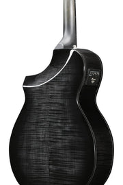 Ibanez AEWC400 Acoustic-Electric Guitar - Transparent Black Sunburst High Gloss w/ Case