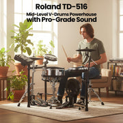 Roland TD516 V-Drums Electronic Drum Kit w/ Drum Throne