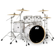 Drum Workshop DWe 5-Piece Drum Kit Bundle - White Marine Pearl Finish Ply