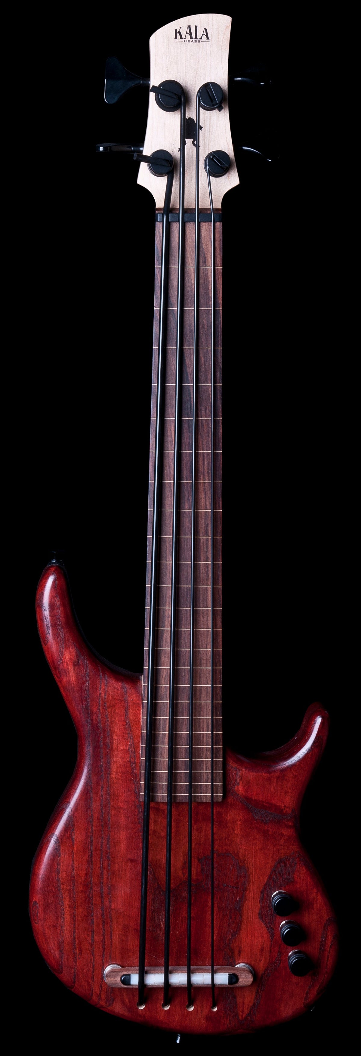 Kala Solid Body UBass 4-String in Satin Skyline Red KASB4FLSRD