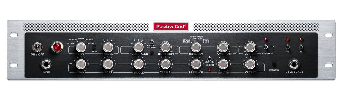 Positive Grid Bias Rack Powered Head 600-Watt Modeling Guitar Head 2U Rack Head