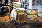 CrushSublime Maple E3 4 Piece Drumset in White w/ Lime Stripe Sparkle S3M428607
