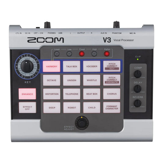 Zoom V3 Vocal Processor and Recording Bundle with Zoom UAC-232 USB-C Audio Interface and Hosa CPP-105 TS Cables