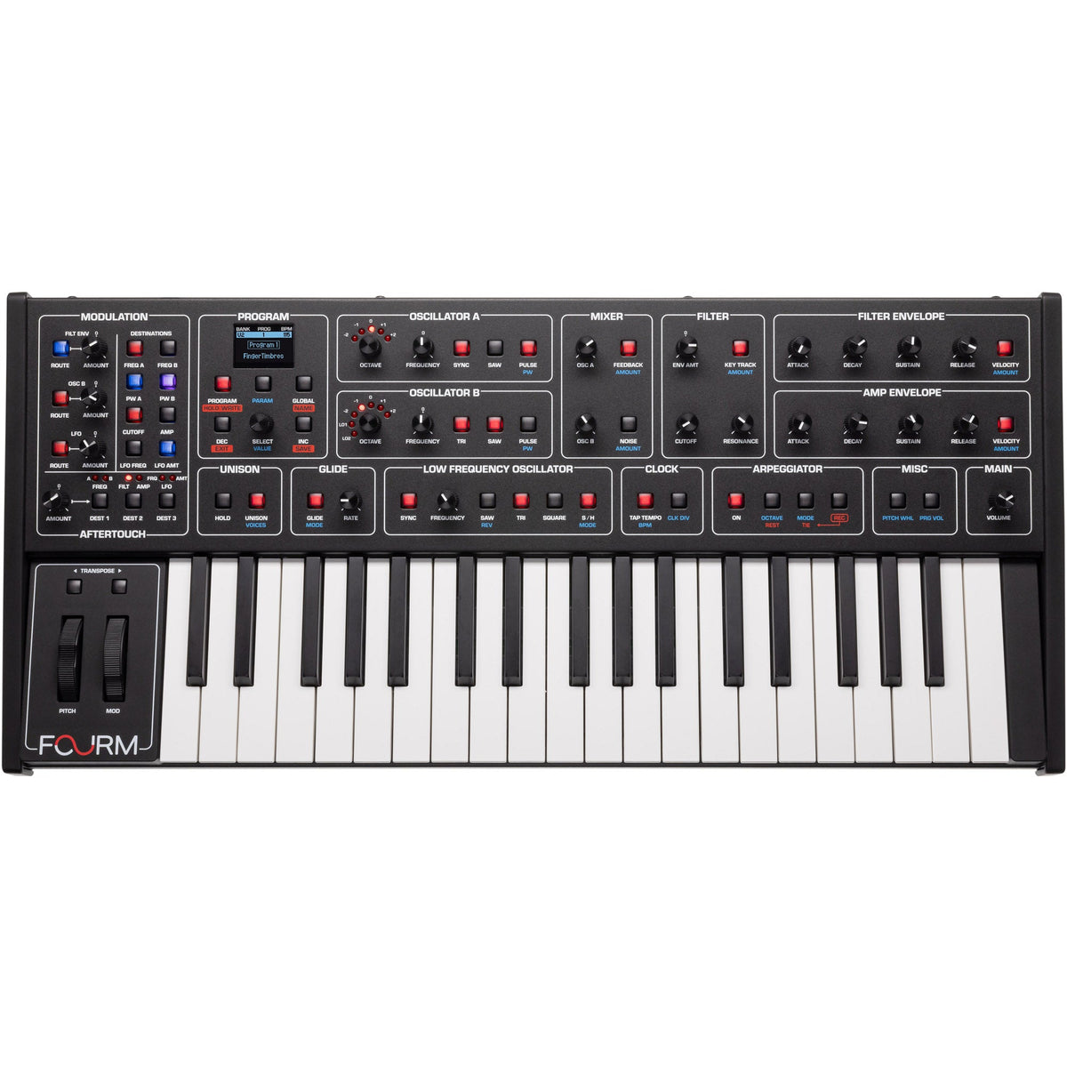 Sequential Fourm 37-Key 4 Voice Analog Synthesizer w/ Polyphonic Aftertouch