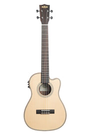 Kala Solid Spruce Striped Ebony Baritone Cutaway Ukulele w/ EQ