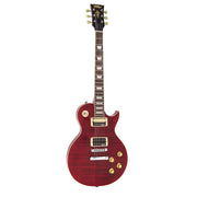 Vintage Reissue V100 Les Paul Style Electric Guitar - Trans Wine Red